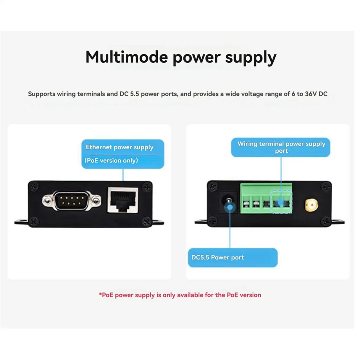 A1108Z Industrial Grade Serial Server RS232/485 to WiFi and Ethernet Modbus Gateway, MQTT Gateway Ordinary Network Port Reliable