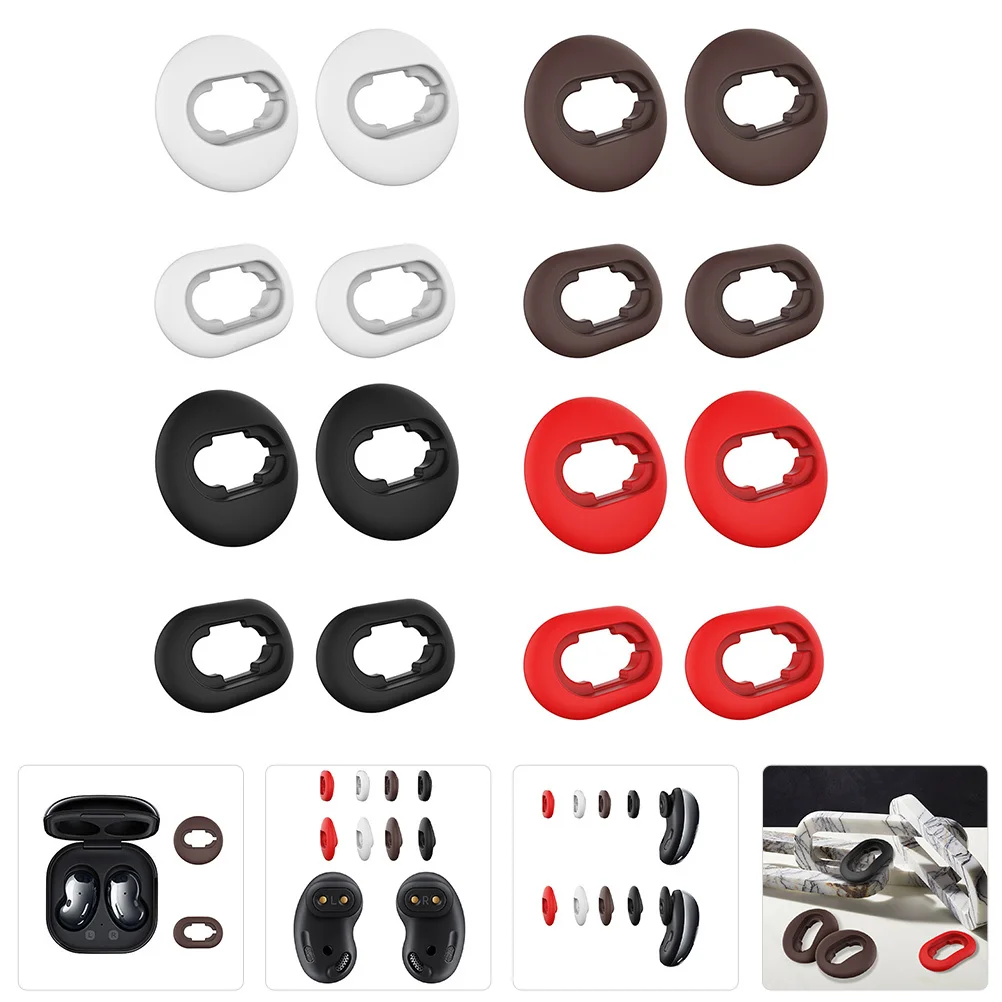 

8Pairs Wireless Earphone Eartips Silicone Antislip Comfortable Earbuds Replacement Caps Suitable for Sports Running Jogging