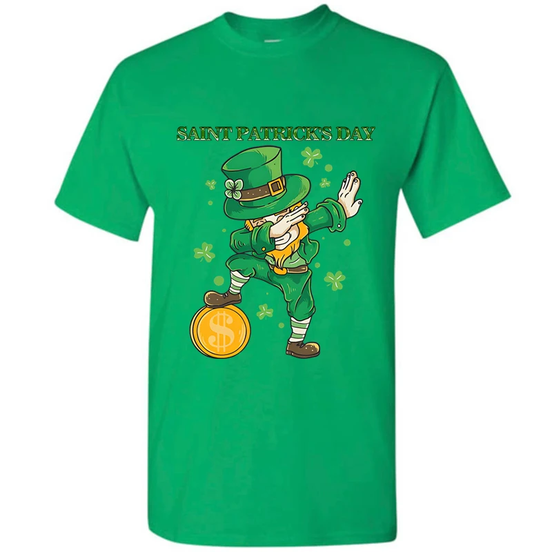 Casual Short Sleeve Clothes Graphics T-Shirt Men Summer Y2K Vintage Oversize Tshirt Streetwear St Patrick's Day Men Women Tops