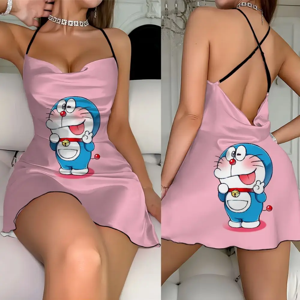 2024 Summer Cute Sexy dress Doraemon Element Print Elegant Party dress 2024 dress Women Pure Lust Fashion Summer Ladies