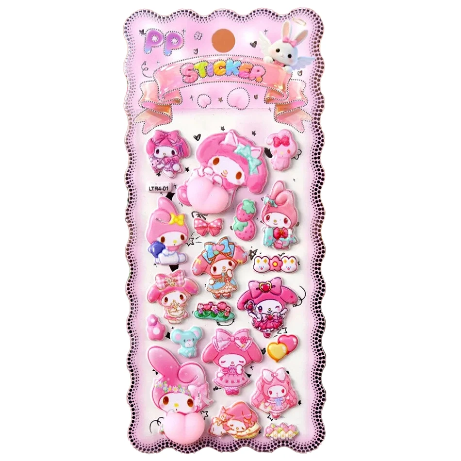 ملصقات سانريو للأرداف السعيدة كورومي ميلودي ملصقات تخفيف الضغط الناعمة لعبة شارات للهاتف المحمول والكمبيوتر المحمول هدية