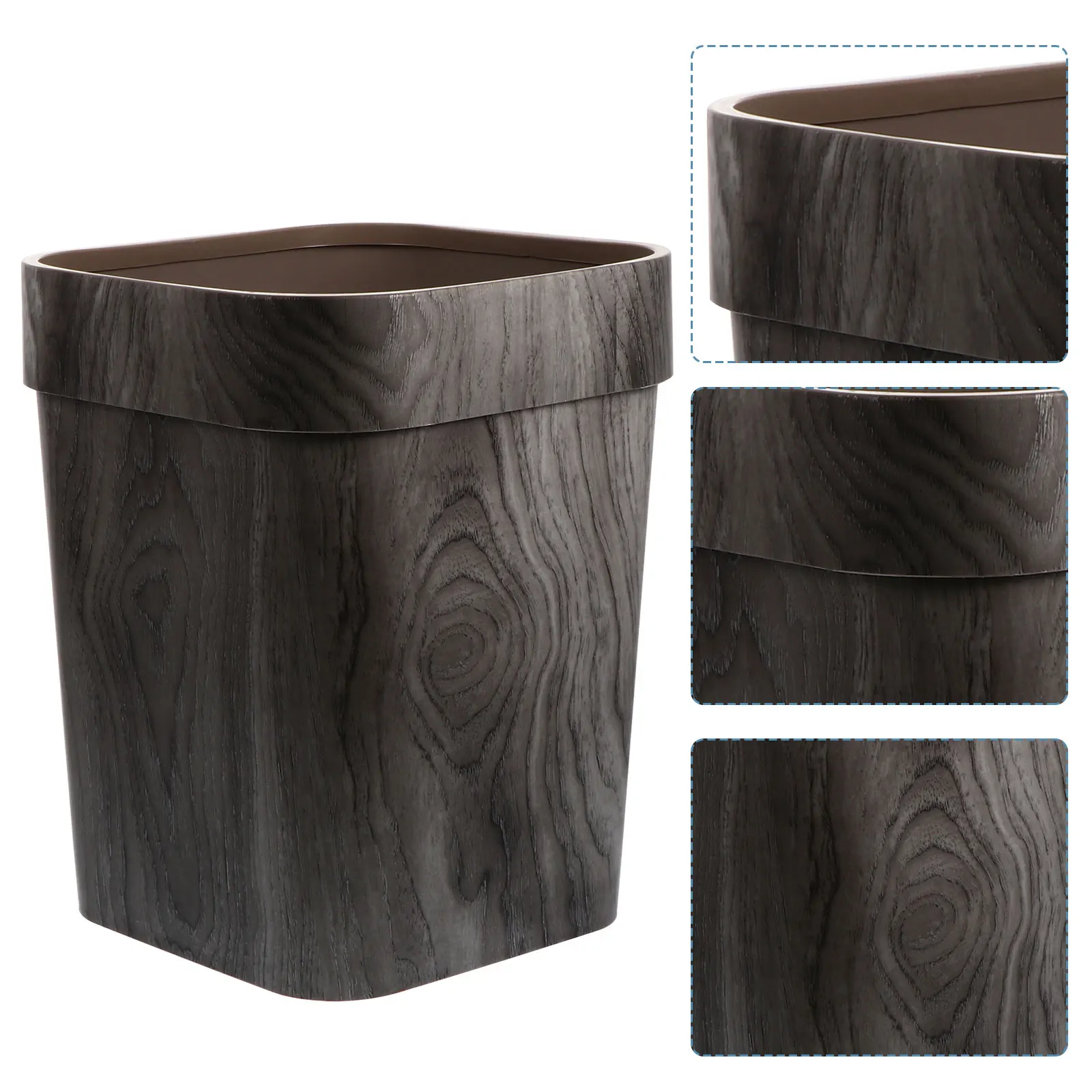 

1pc High-Quality Plastic Trash Can For Home Office Hotel Rubbish Storage Household Garbage Bin Bin With Fixed Ring Design