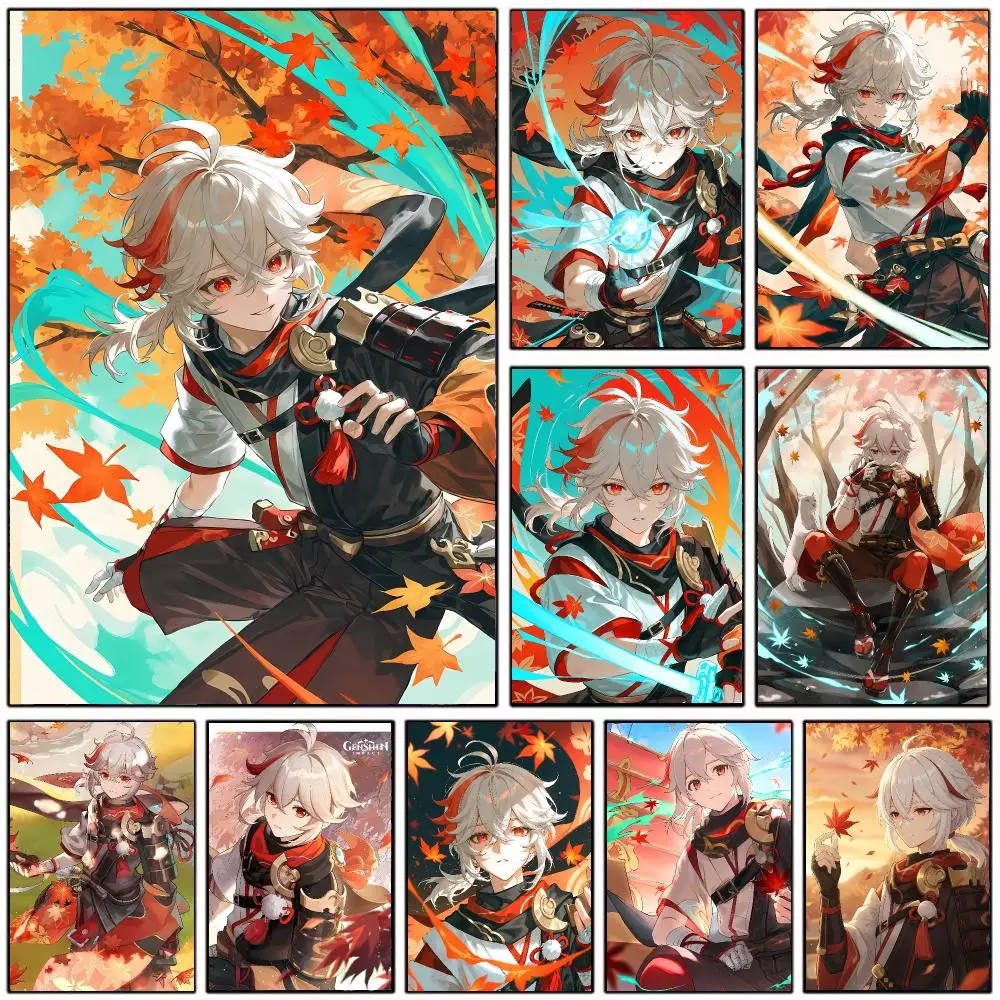Elegant Game Character G-Genshin Impact Kaedehara Kazuha Poster Wall Art Print Decorative Mural Home Decor Gift Unframed