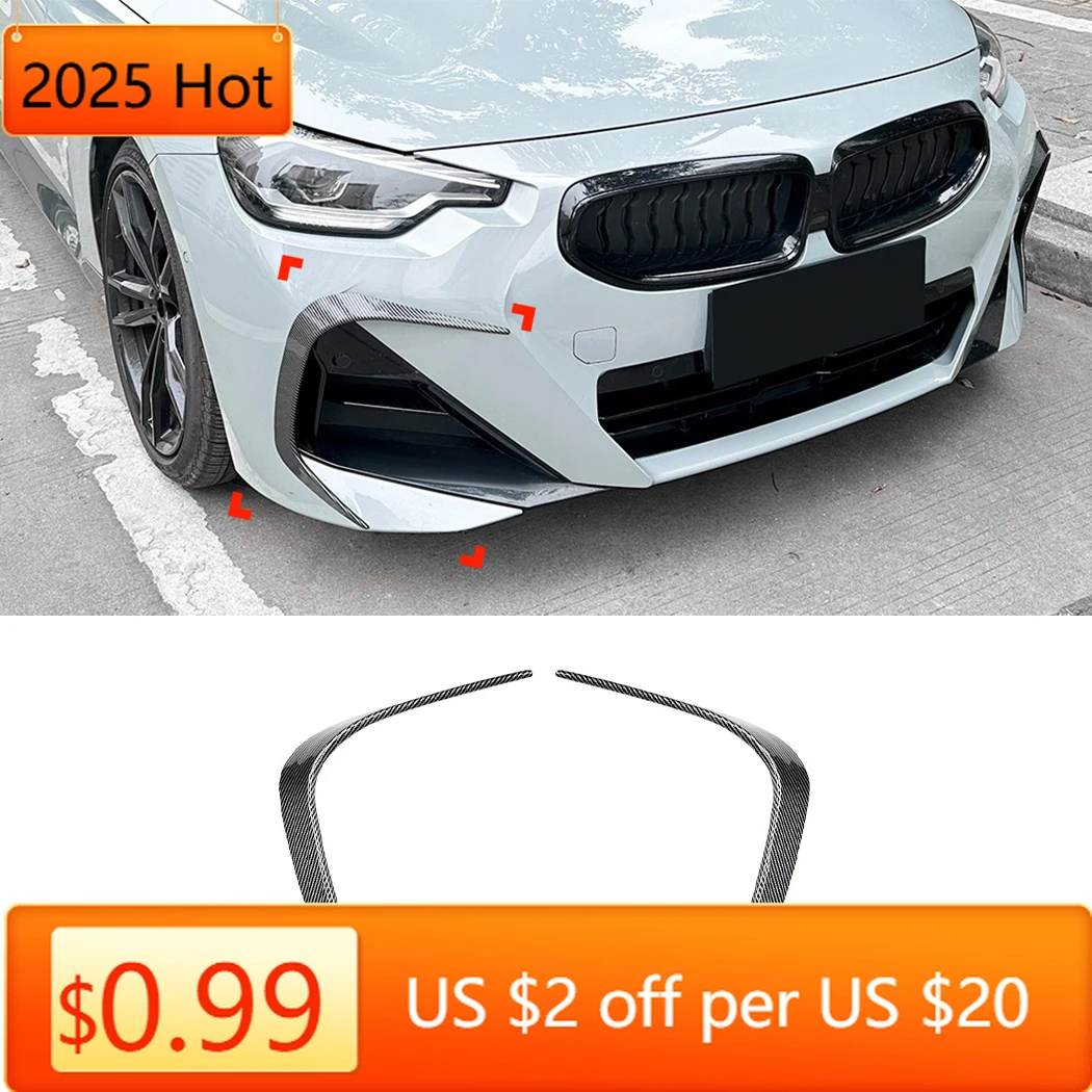 

Горячие гоночные грили для BMW 2 серии Coupe G42 M Sport 2022 2023 2024, передний бампер, спойлер, противотуманная фара, крышка воздушного ножа, разделитель кузова