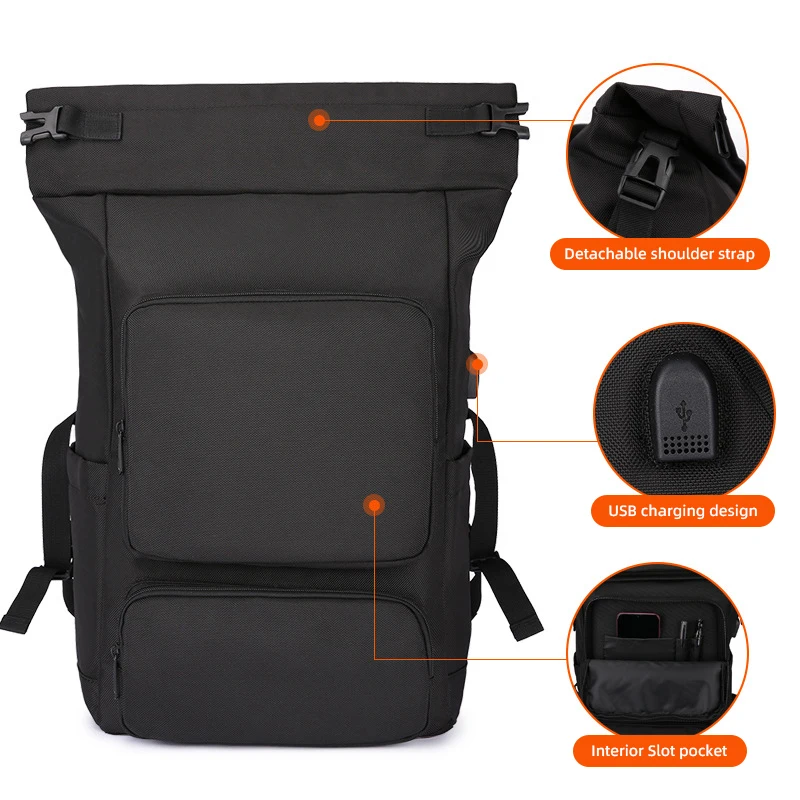 Mochila de viaje grande con USB para hombre, bolso de hombro para deportes al aire libre, gimnasio, entrenamiento, viaje, portátil, estudiantes universitarios