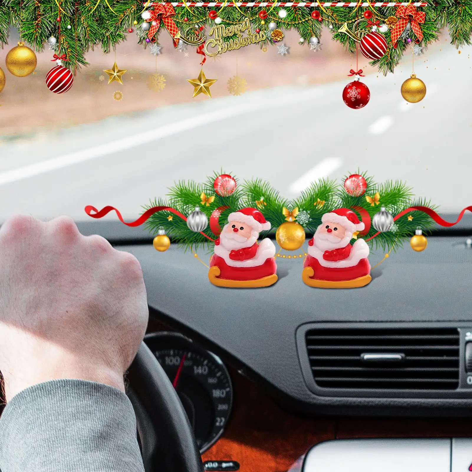 Mini Santa Ornament Cute Christmas Desktop Decor Collectible Holiday Santa Decor For Car Dashboard Dining Table Kitchen Bedside