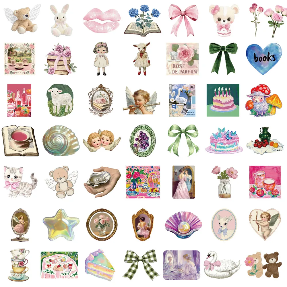 50 قطعة ملصق جمالي غامض Y2k كمبيوتر محمول أنيق إبداعي جداري بار الأمتعة ديكور المجتمع سكيت عنبر إبداعي #6