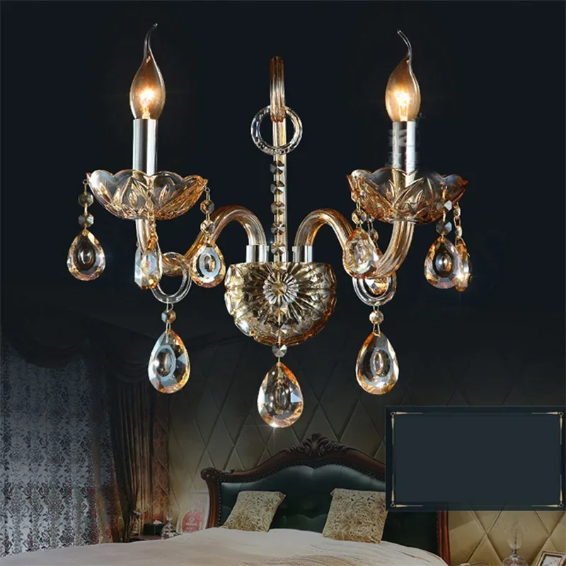 ABEL Indoor Wall Lamps Crystal Fixtures LED European Candle Light Classical for Home Bed Room Lamp