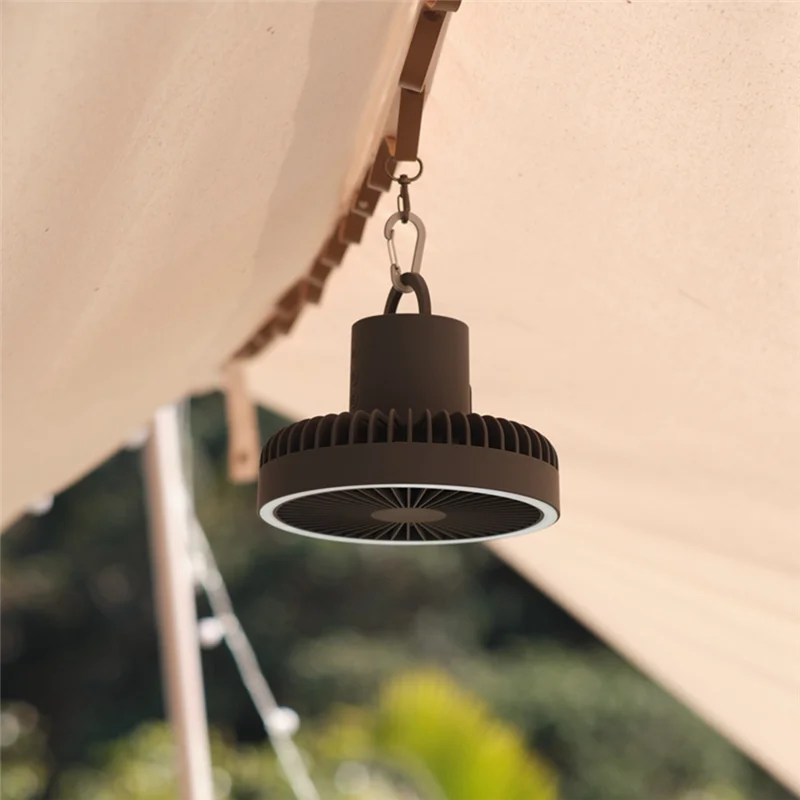 

B93B-10000Mah Outdoor Camping Rechargeable Fan Wireless Tent Electric Ceiling Fan With External LED Lighting Battery