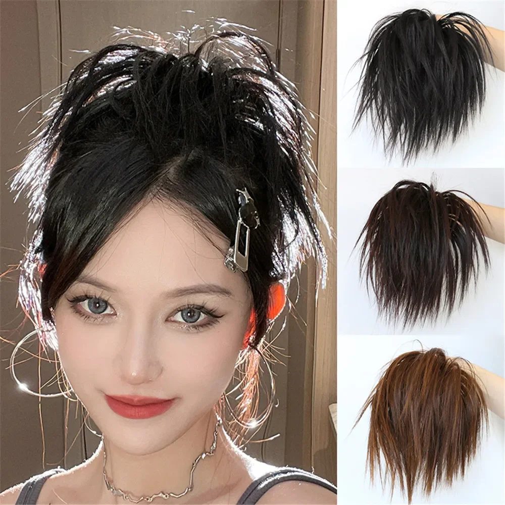 Synthetic Claw Clip Messy Bun Hair Extensions Fluffy Chignon Black Blonde Hair Bun Updo False Natural Hairpiece For Women