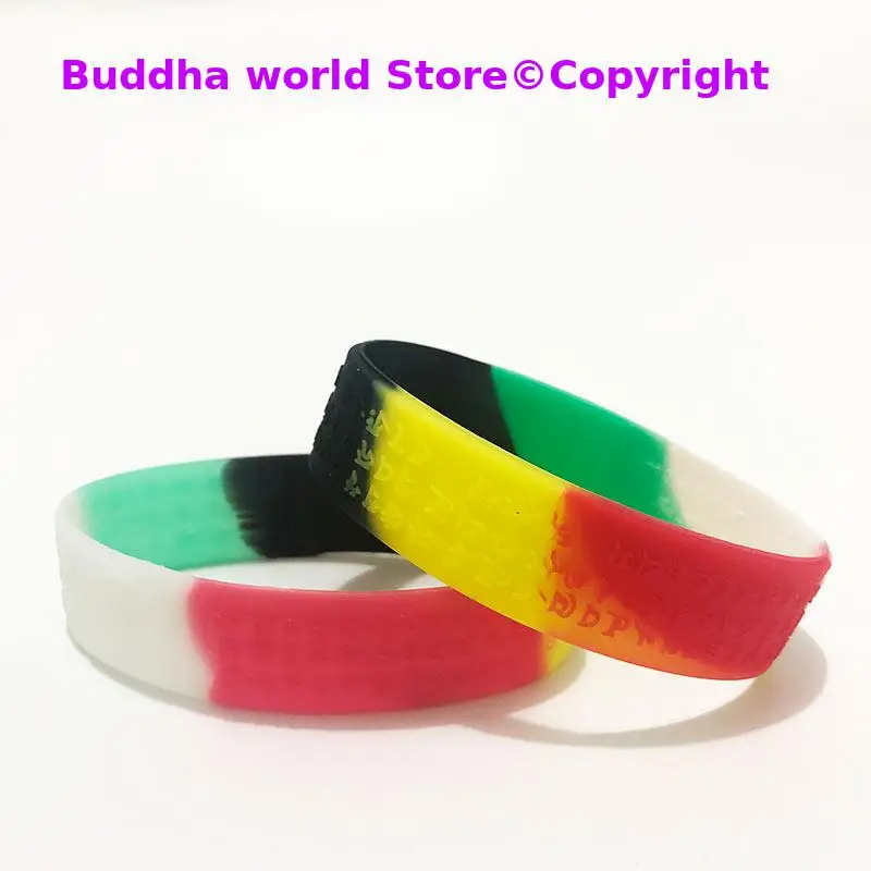 2PCS Asia Tibet Thailand temple master silicone lucky bracelet Amulet exorcise evil spirits Recruit money Bless safety talisman