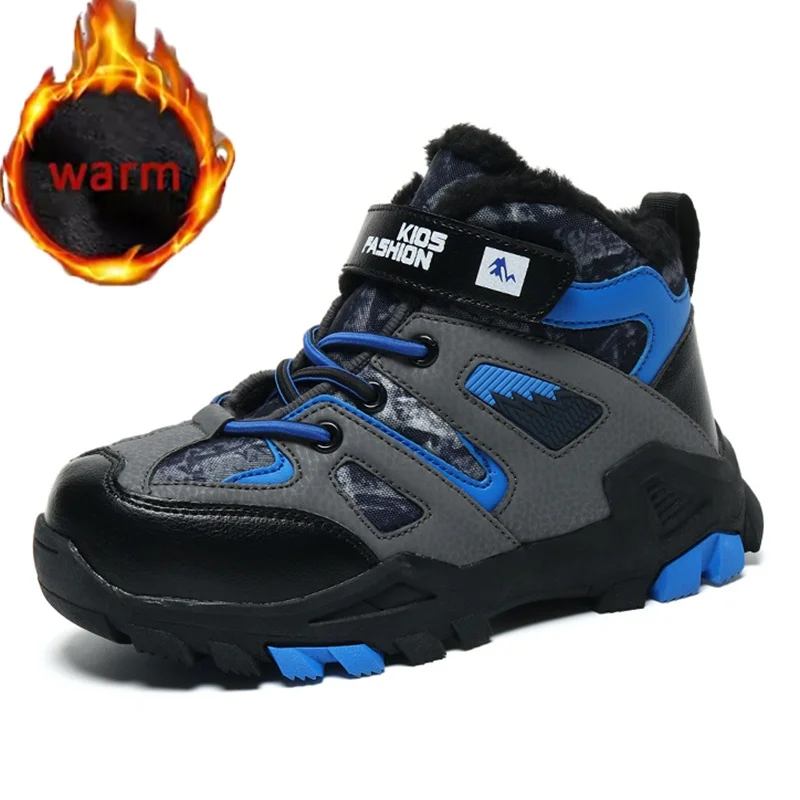 

Зимняя детская уличная походная обувь, детская нескользящая спортивная обувь с когтями, теплые зимние ботинки, детские высокие кроссовки на платформе