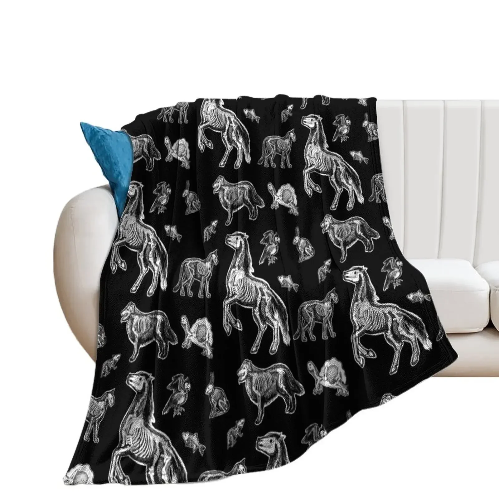 

Veterinary Technician :: X-ray Animal Bones Anatomy Throw Blanket Retros for winter Bed covers Quilt Blankets