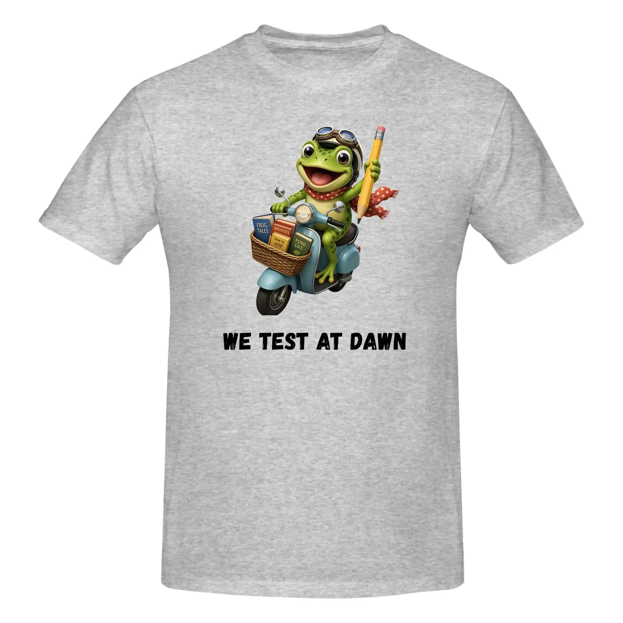1 Piece Teacher Frog Graphic 100% Cotton T-Shirt We Test At Dawn Tops Tees For Men