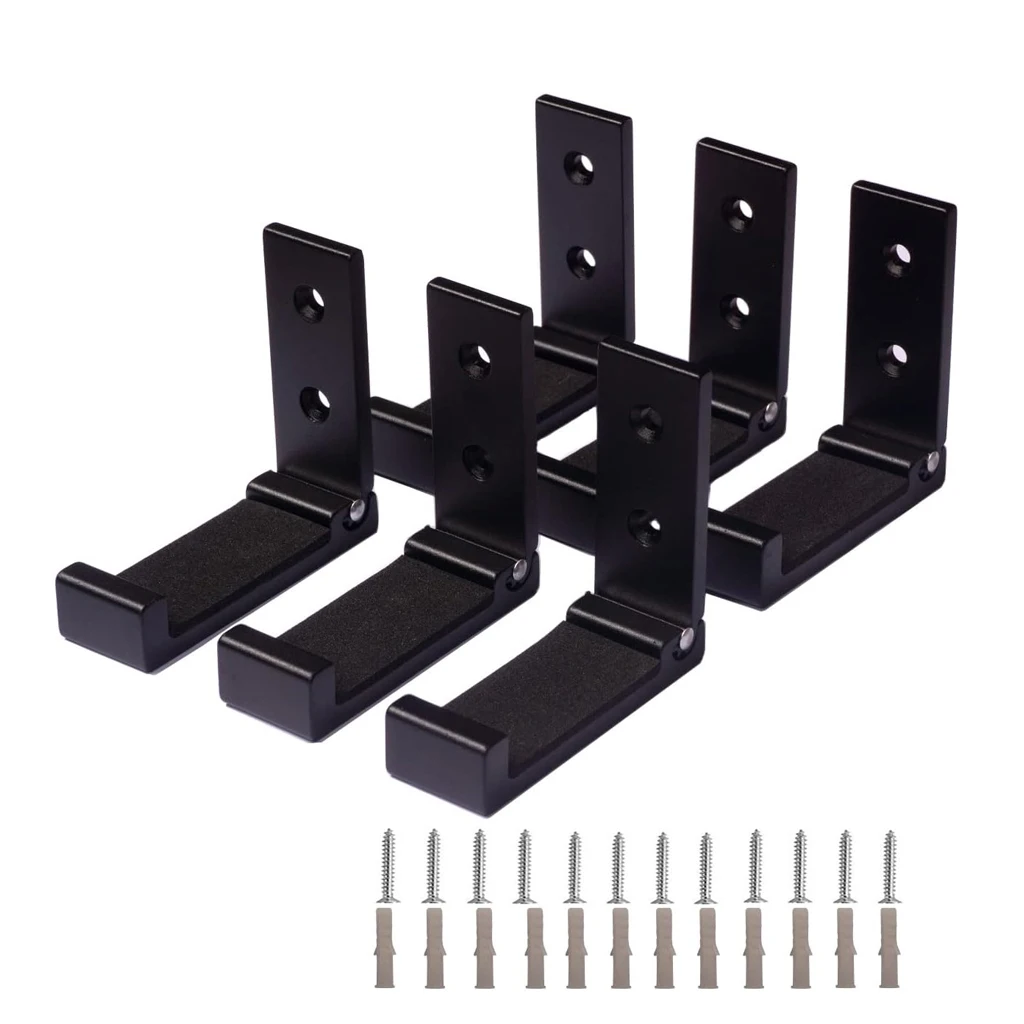 6Pcs Heavy Duty Foldable Gun Hooks Racks Wall Mounted Gun Storage  Hangers with Soft Padding for Rifles Shotguns Archery Bows