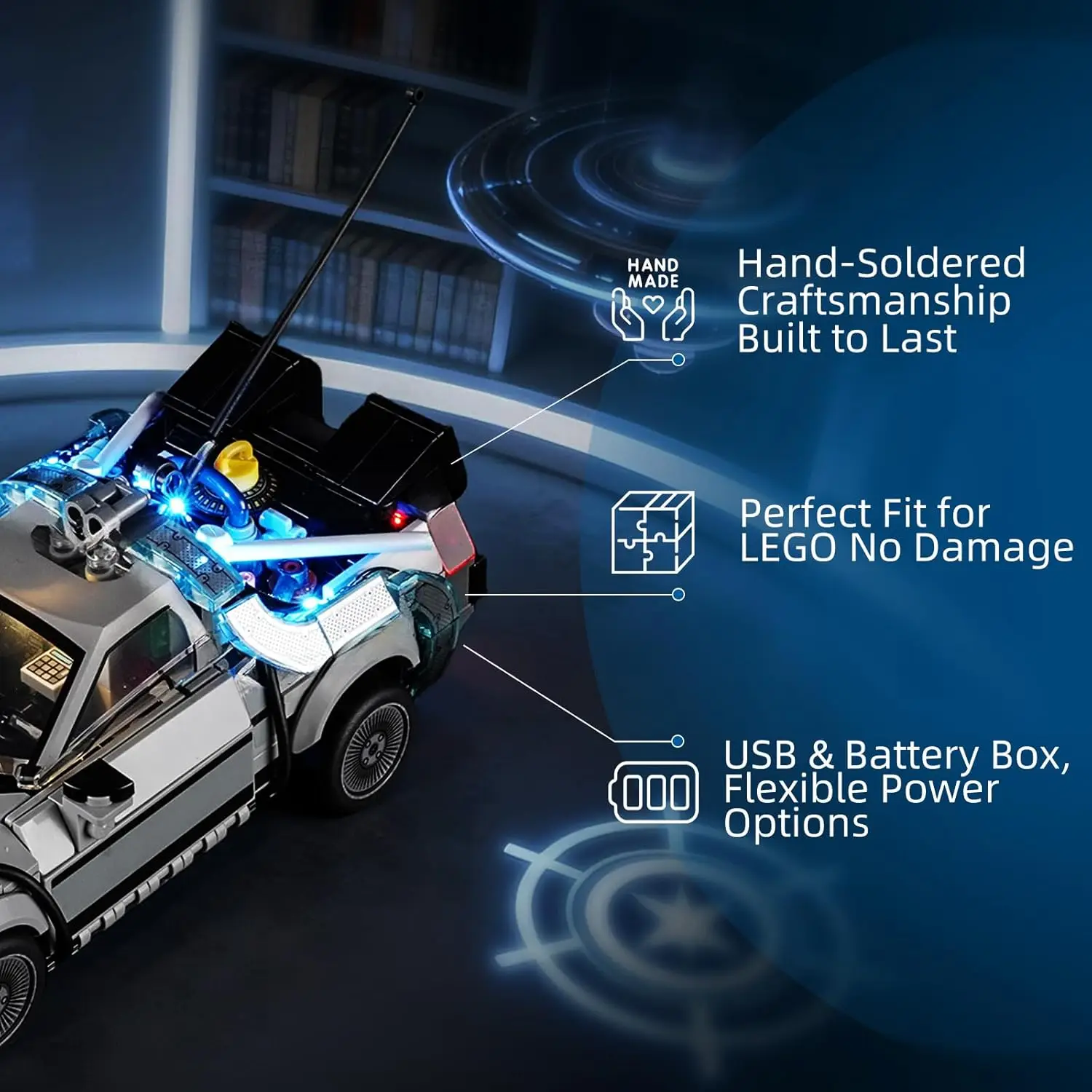 HPROSPER 5V LED Light (No Model) for Lego 77256 Speed Champions Time Machine from Back to The Future Decorative Lamp view 3