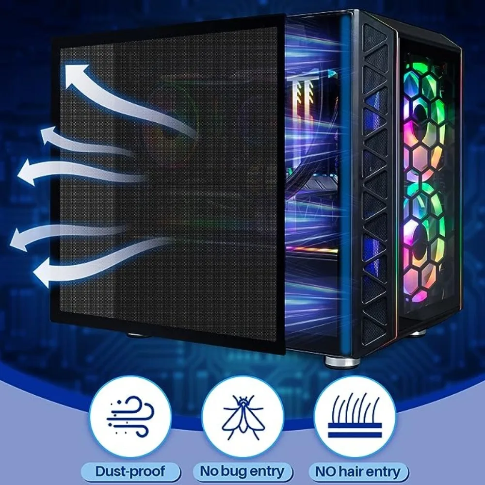 

1 м DIY Корпус ПК Пылезащитный сетчатый фильтр ПВХ Пылезащитная сетчатая крышка фильтра Черный компьютерный охладитель Вентилятор Пылезащитный фильтр для перегородки вентилятора