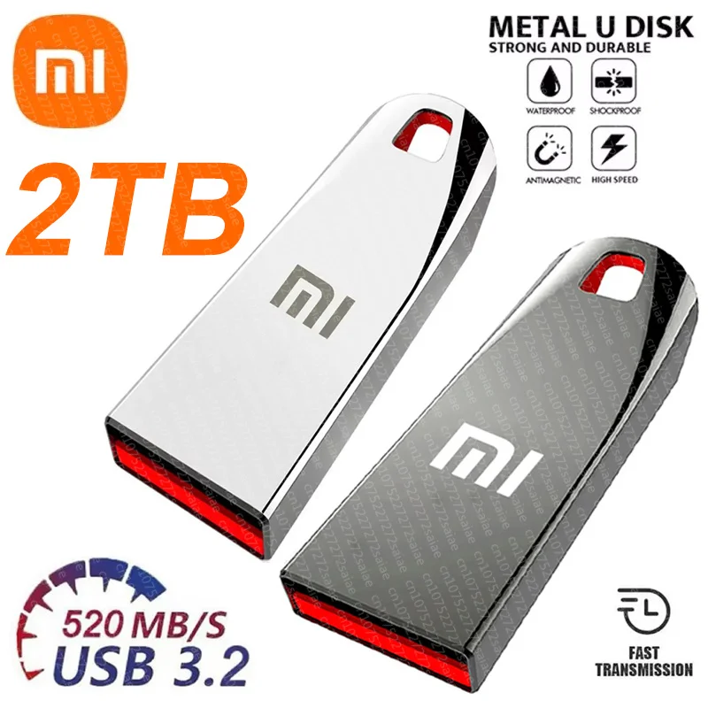 Xiaomi 2TB Flash Drives USB3.2 Super High Speed Transfer Metal PenDrive 1TB Portable Usb Drive Waterproof Memoria Usb Flash Disk