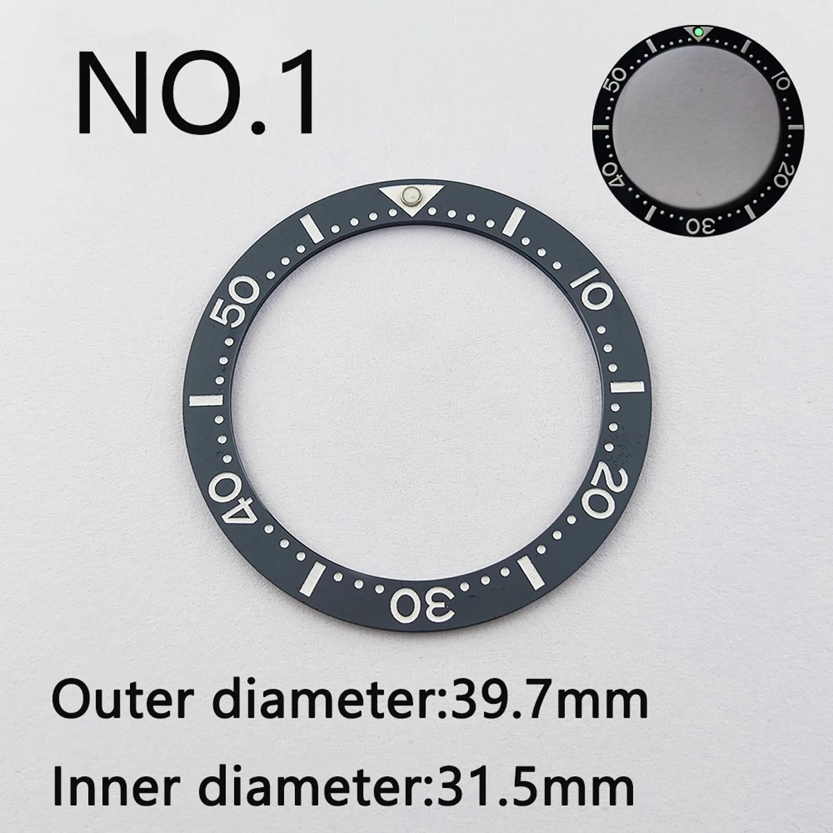 Flat Ceramic Bezel Insert 40mm 39.7mm*31.5mm Watch Replacement Watch Accessories Watch Parts Luminous Ring Stick all