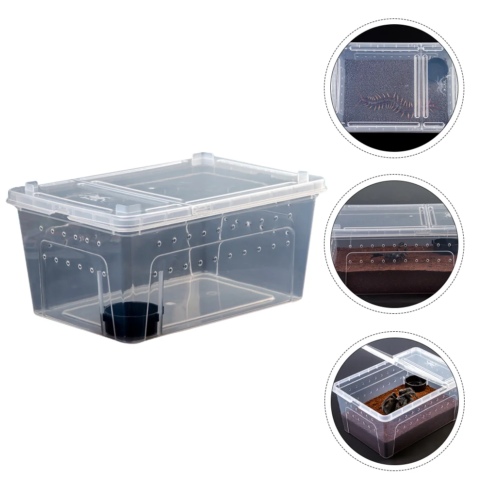 Reptile Feeding Box Storage Nest Terrarium Habitat Transparent Case for Climbing Pet Container Acrylic Breeding Tank Animal