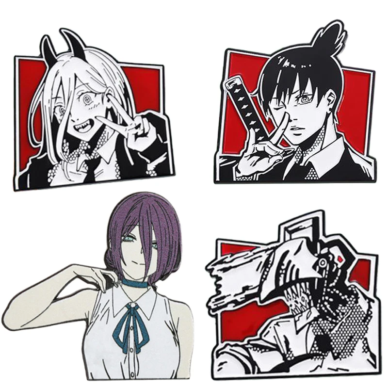 Motosserra homem o filme reze arco cosplay broche hayakawa aki emblema traje metal corsage pinos saco de jóias acessórios natal prop