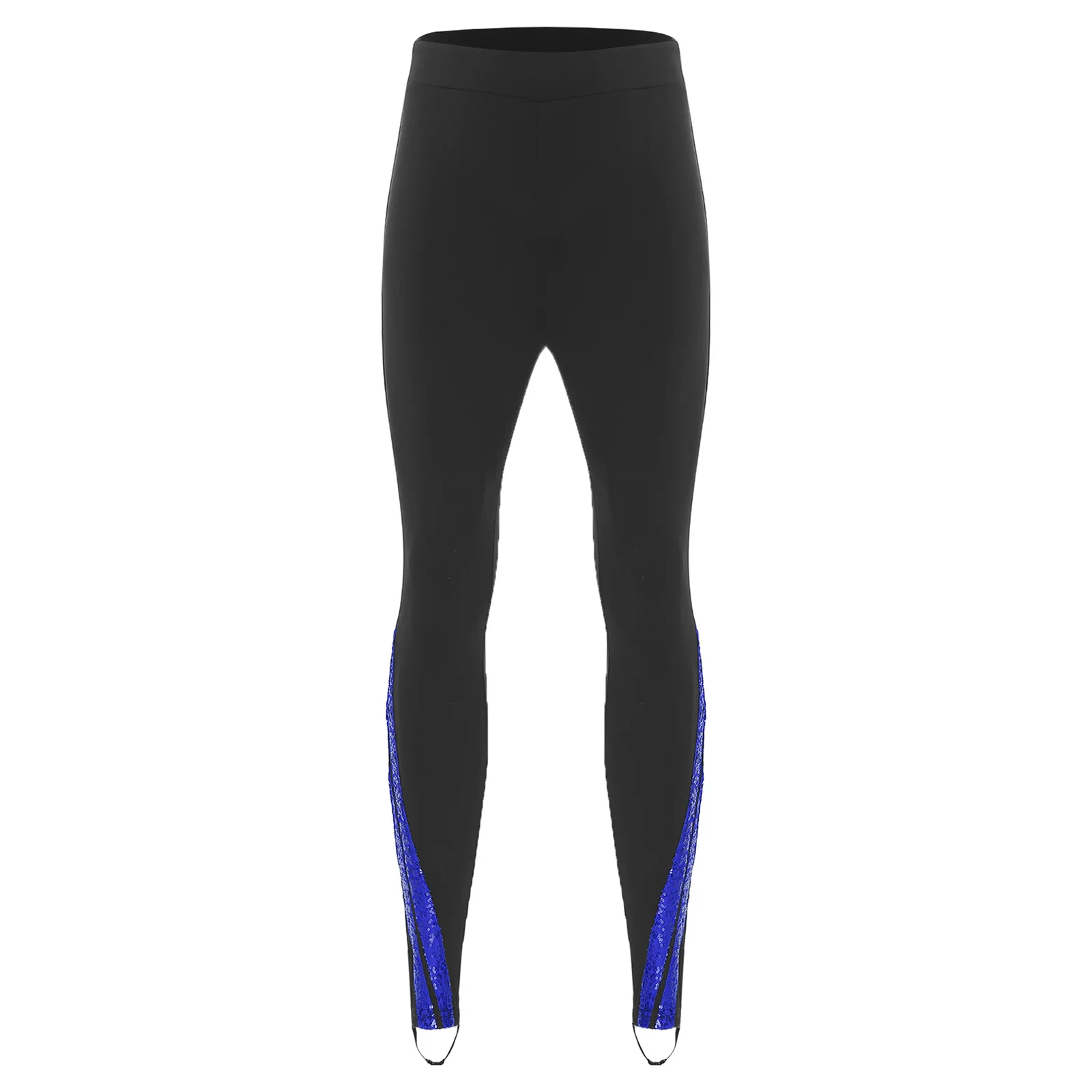 Heren ballet latin danskostuum lange broek glanzende pailletten kunstschaatslegging met gespen bandjes stijgbeugelbroek broek