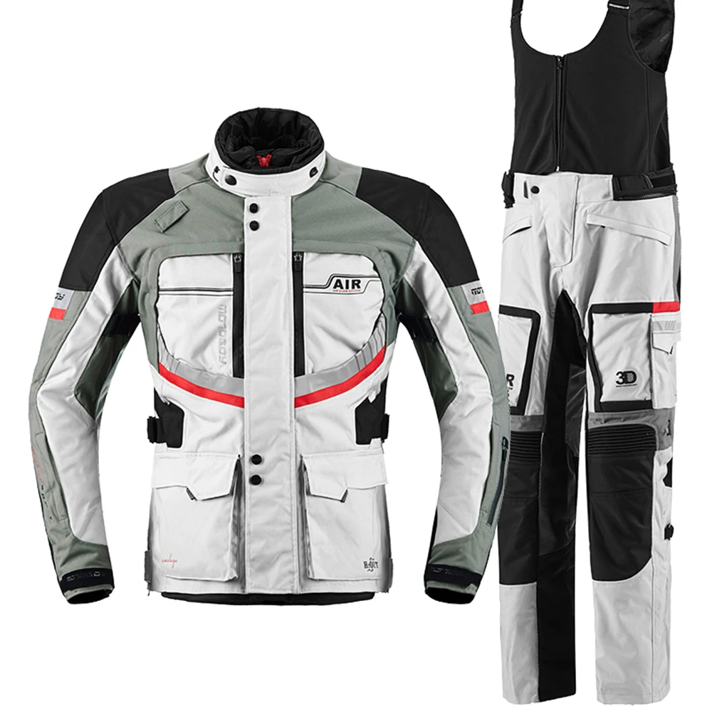 Set Of Cycling Clothes For 4 Season Motorcycle Riding Jacket Breathable Locomotive Suit Relaxed Racing Suit Absorb Sweat