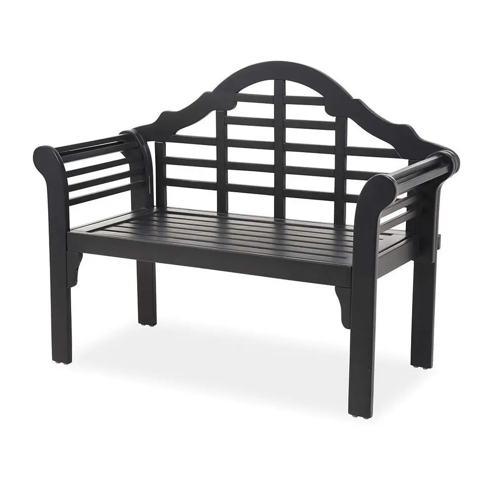 

amp Hearth Weatherproof Lutyens Eucalyptus Wood Garden Bench Foldable Patio Bench Outdoor Furniture Seating for Porch Park Deck