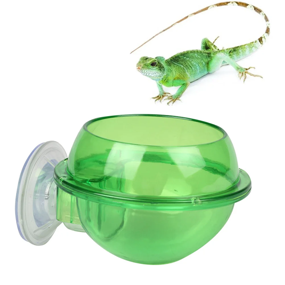 

2Pcs Reptile Water Dish Secure Suction Cup Feeder for Small Pets Turtle Gecko Frog Humid Habitat Accessory Reptile Feeder