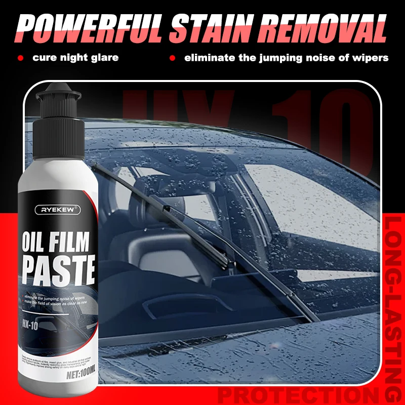 Car Glass Oil Film Remover Water Stains Cleaning Paste Auto Windshield Mirror Hard Spot Cleaner Automobile Glass Dust Agent