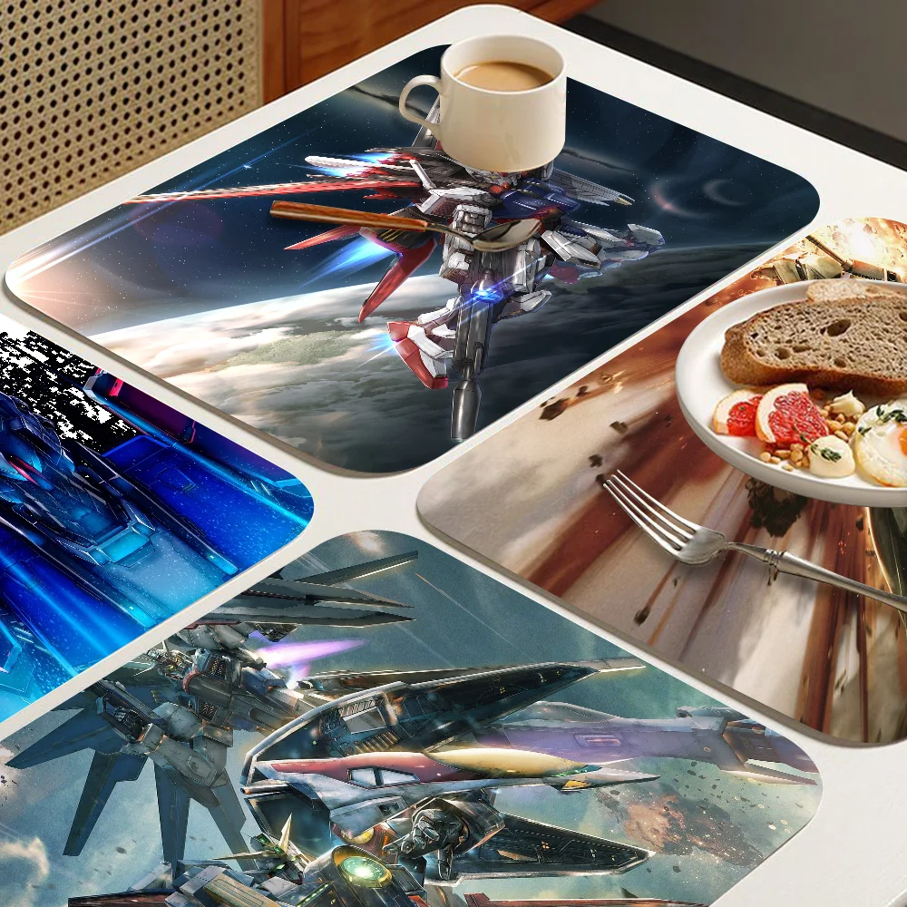 BANDAI GUNDAM New Super Absorbent Coffee Dish Kitchen Absorbent Draining Mat Drying Mat Quick Dry Bathroom Placemat