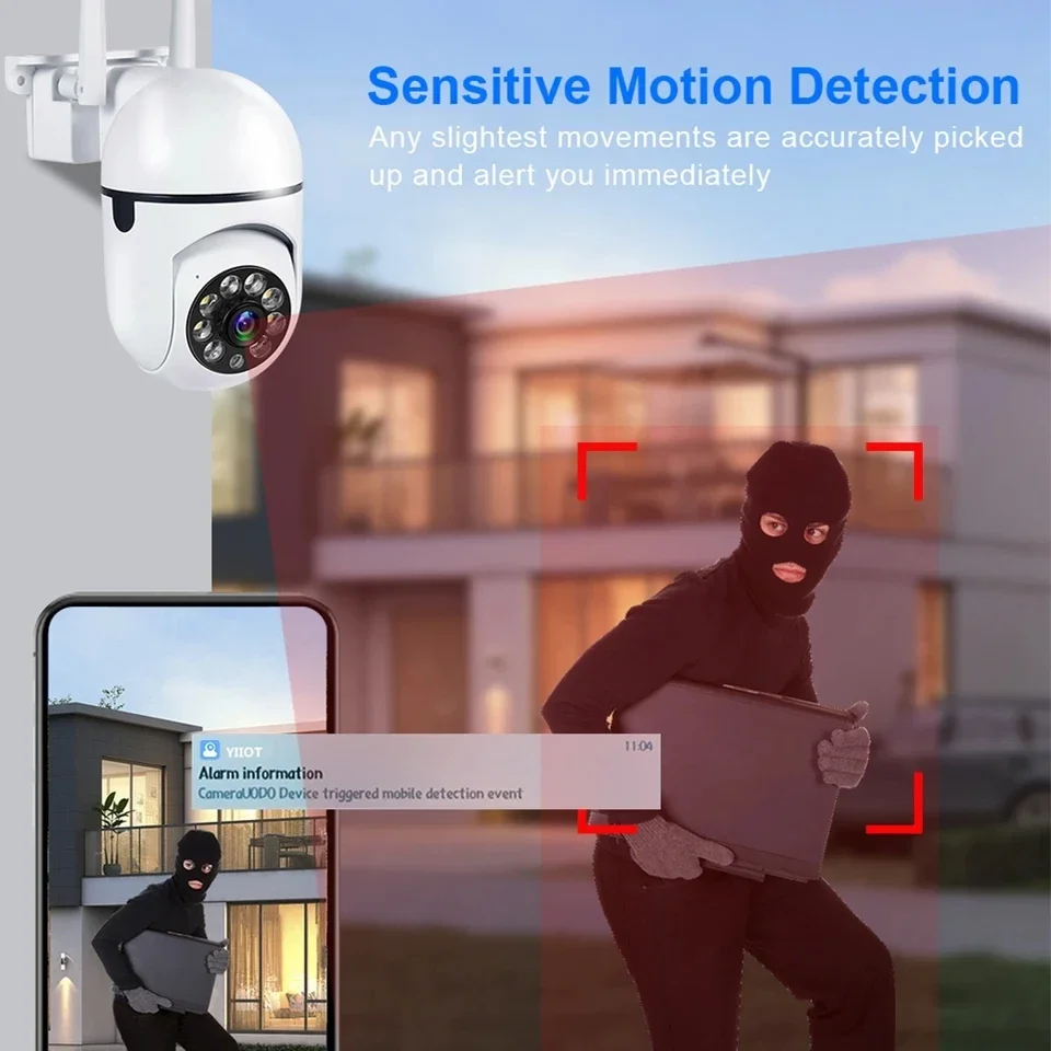 5MP Wifi Wireless Security Monitor Cameras Color Night Vision Outdoor Waterproof Cam Smart Home 4x Zoom CCTV Surveillance Camera