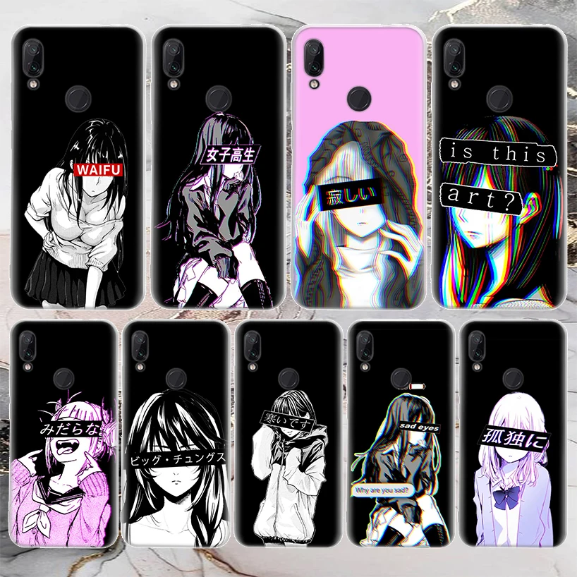 Sad Anime Aesthetic Senpai Soft Phone Case For Xiaomi Mi 12T 11T 10T 9T 11 10 Lite 12 Pro 12X 11i 9 8 13 5X 6X Ultra Pattern Hou