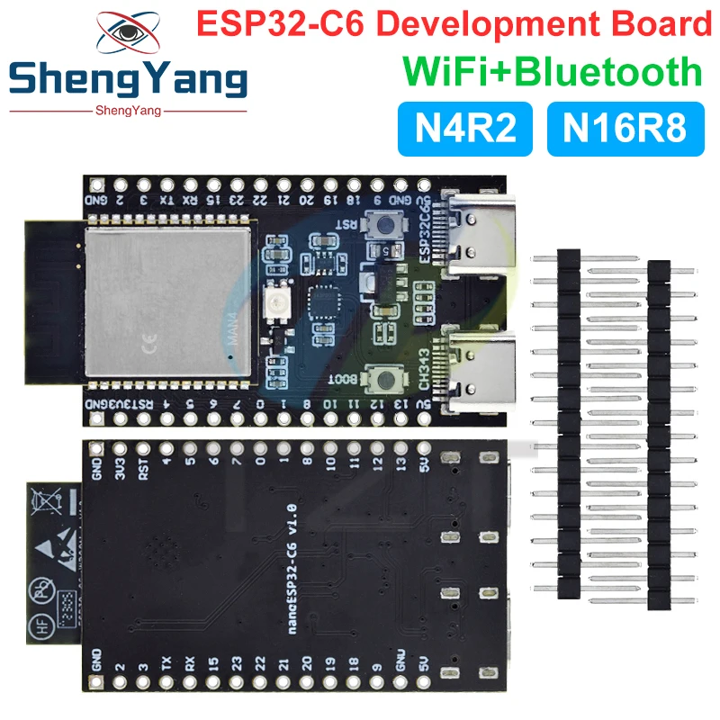 ESP32-C6 ESP32 WiFi+Bluetooth Internet Of Things ESP Development Board Core Board ESP32-C6-DevKit C N4R2 N16R8 For Arduino