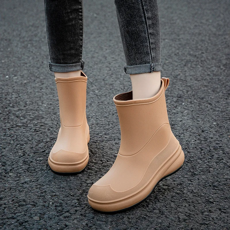 Modieuze Korte Buis Regenlaarzen Waterdichte Antislip Slijtvaste Regenlaarzen Dames Werk Tuinschoenen Outdoor Wading Schoenen