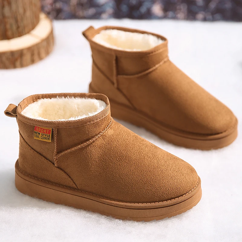 أحذية صوف نسائية جديدة لعام 2025 أحذية صوف دافئة ذات نعل سميك أحذية ثلج منخفضة الجودة أحذية نسائية خارجية مضادة للانزلاق أحذية للنساء #4