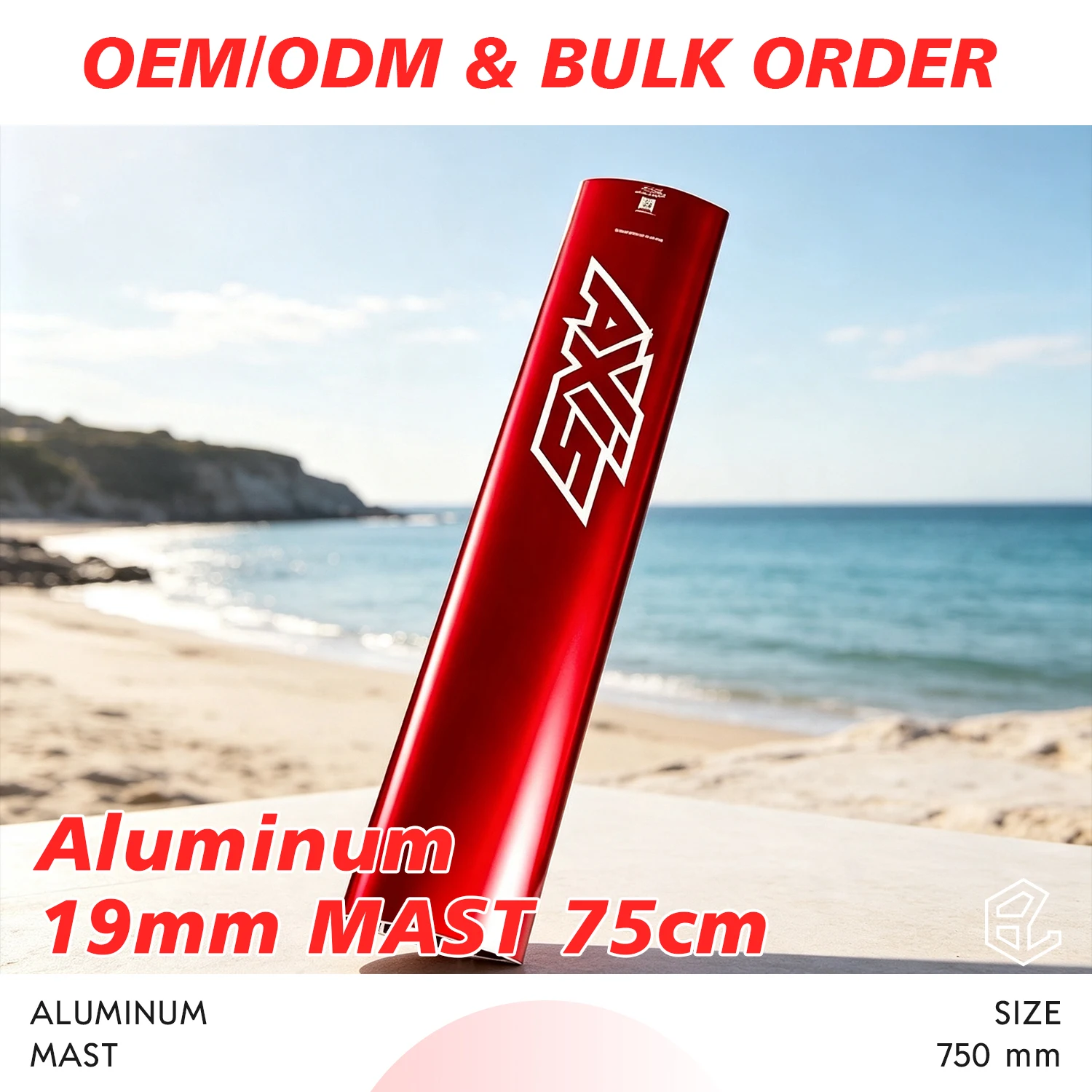 19mm Aluminum Mast 75cm 82cm 90cm Doodad and Base Plate Hydrofoil Mast for Wing Surf Downwind SUPing