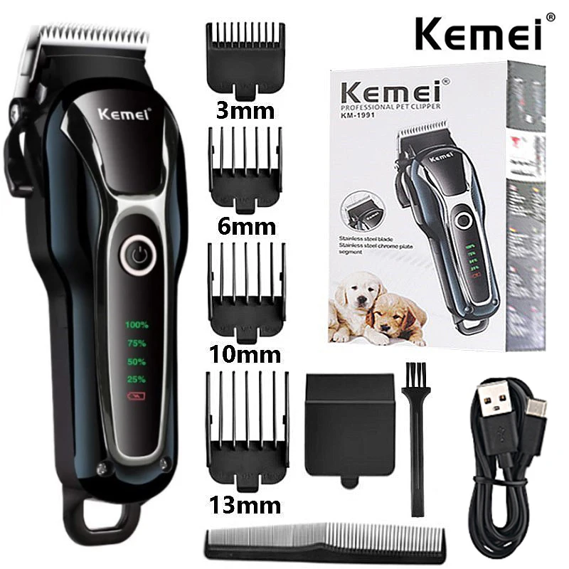 Professional Clipper Pet Dog Hair Trimmer Grooming Rechargeable Powerful Cat Cutters Shaver Mower Haircut Machine KM-1991