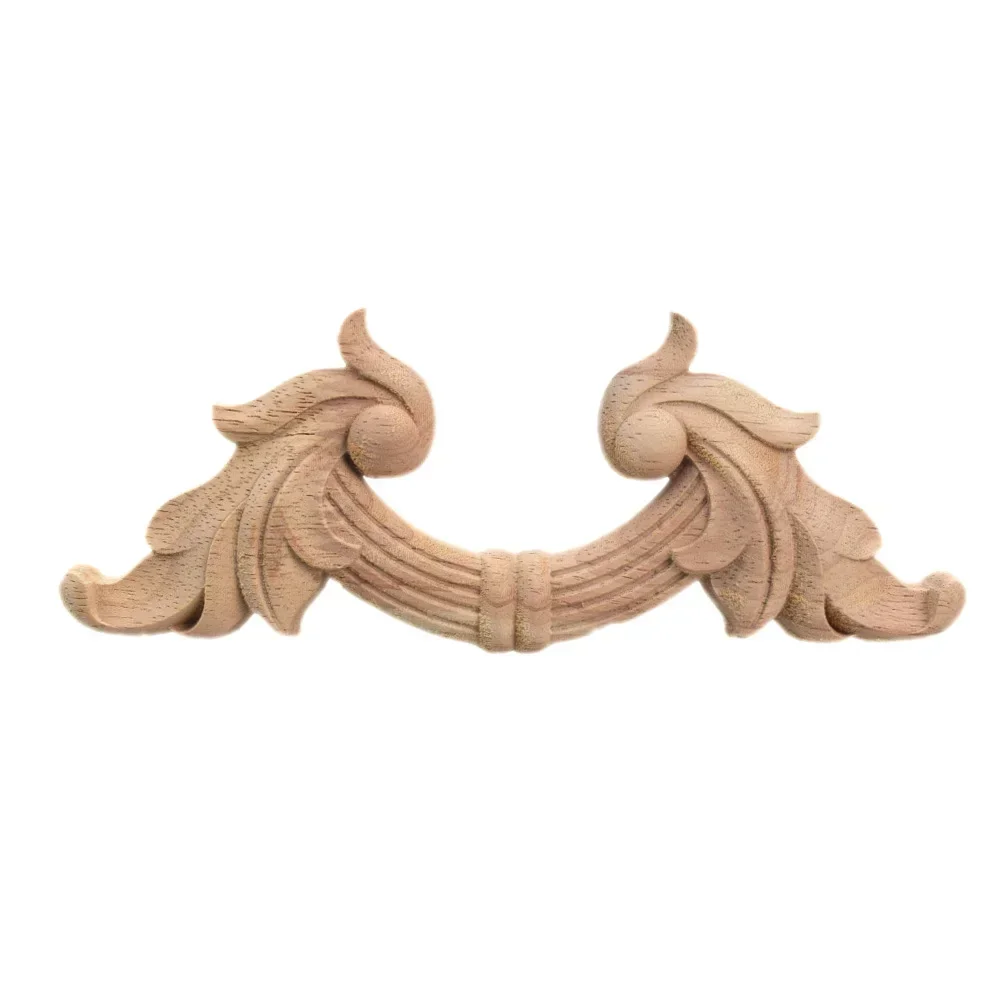 10/13/18/30cm Woodcarving Decal Corner Applique Frame Door Decorate Wall Doors Furniture Decorative Figurines Wooden Miniatures