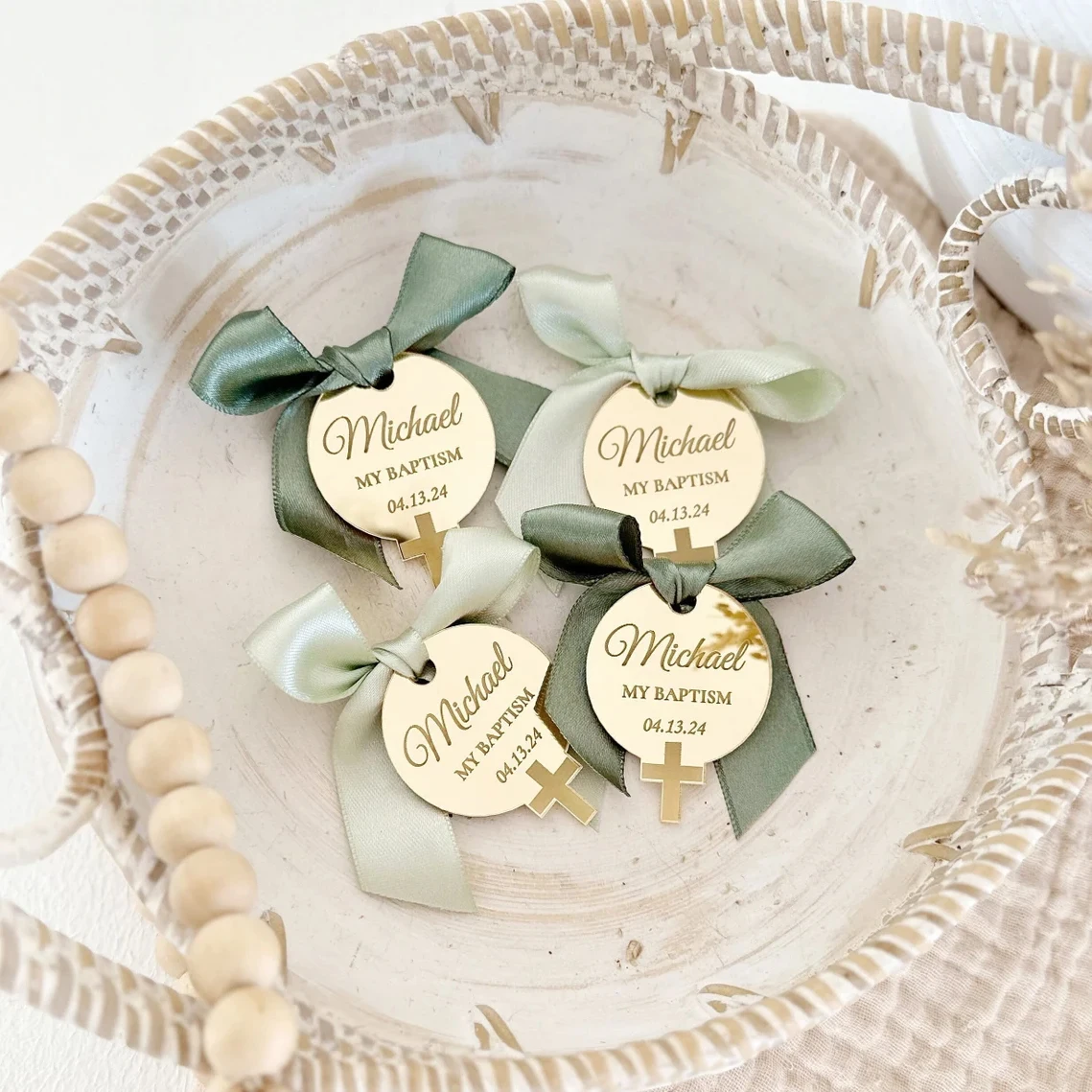 50Pcs Personalized Acrylic Tags Baby Show Wedding Table Card Engraved Custom Baby Baptism Favors Communion Mi Bautizo Decoration