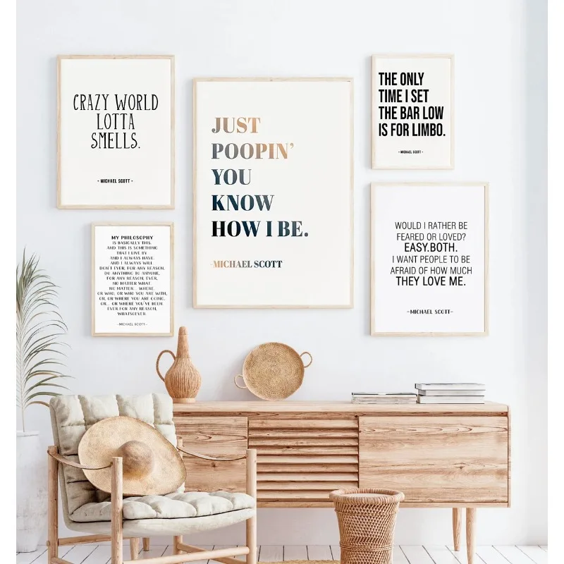 Minimalist The Office Michael Scott Motivational Quotes Classic Tv Show Poster Canvas Painting Wall Pictures Home Decor Gift