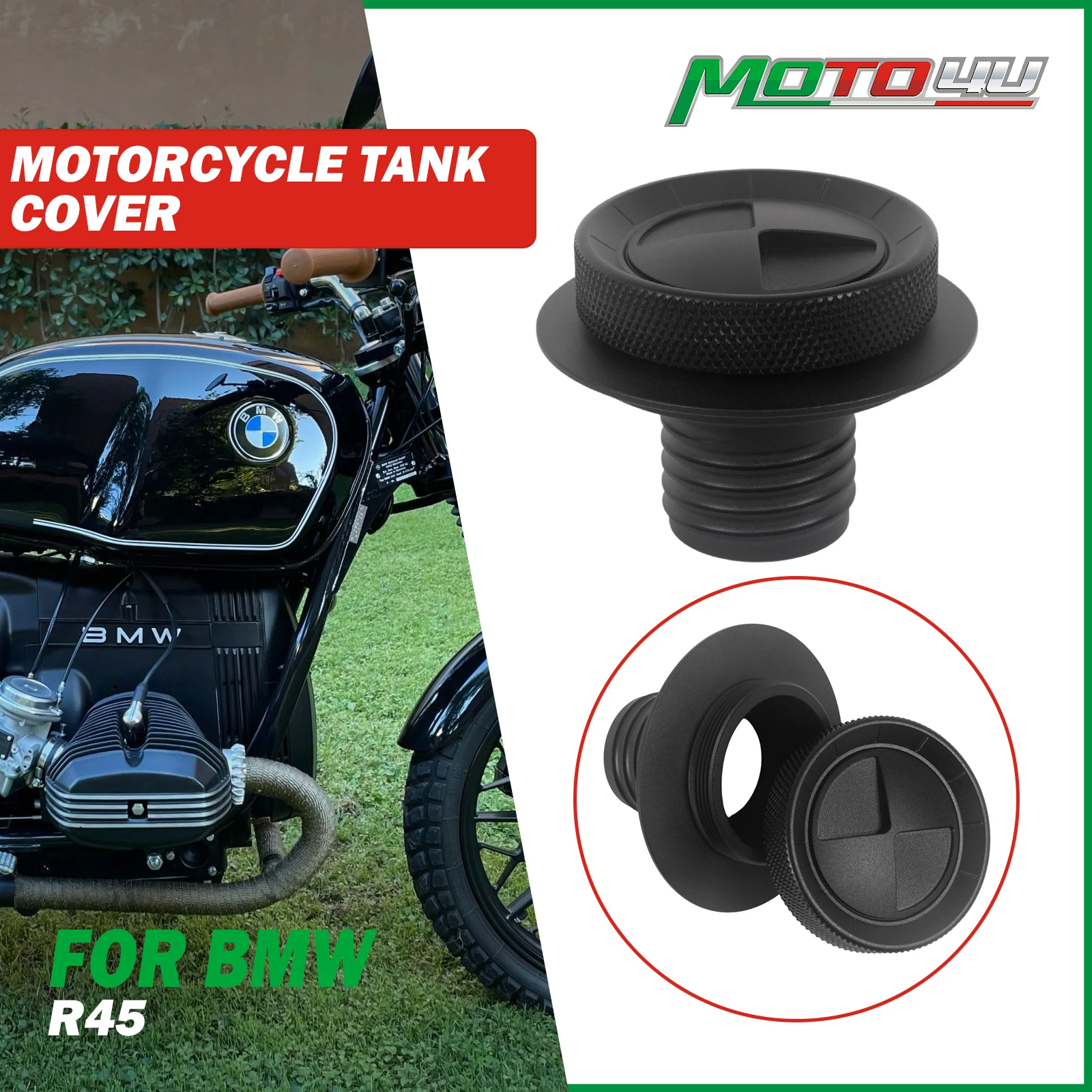 For BMW R Series R45 R75 R80 R85 R90 R100 Motorcycle Fuel Gas Tank Cap Cover Cafe Racer Petrol Fuel Gas Tank Cap Retro Oil Cover