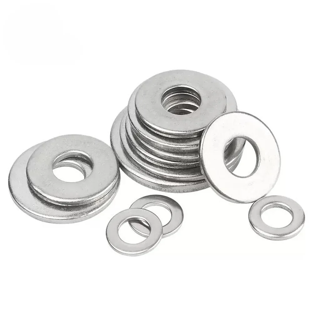 

304 Stainless Steel Flat Washer M1.6 M2 M2.5 M3 M4 M5 M6 M8 M10 M12 M14-M22 Metal Gasket Meson Sealing Plain Washers Spacer Shim