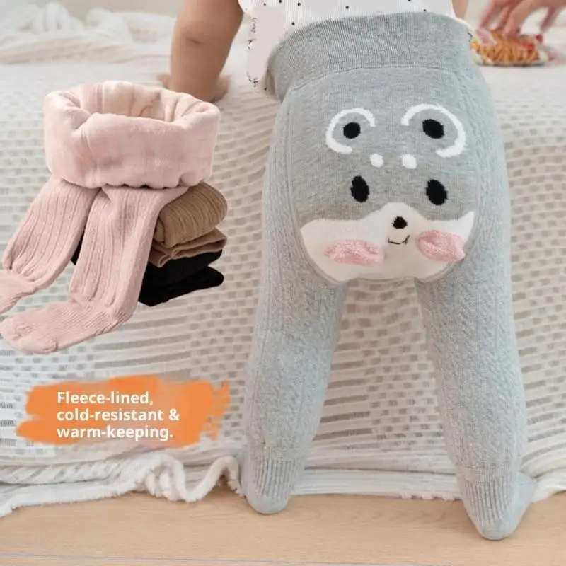 

Усиленные леггинсы на флисовой подкладке для девочек, эластичные детские термоштаны, нежные для кожи, одежда на весь сезон, A2UB