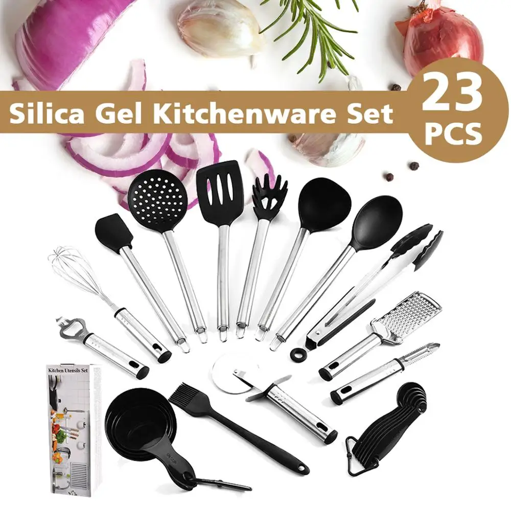 

23Pcs Di Utensili Da Cucina in Silicone Set Di Pentole Spatola Cucchiaio