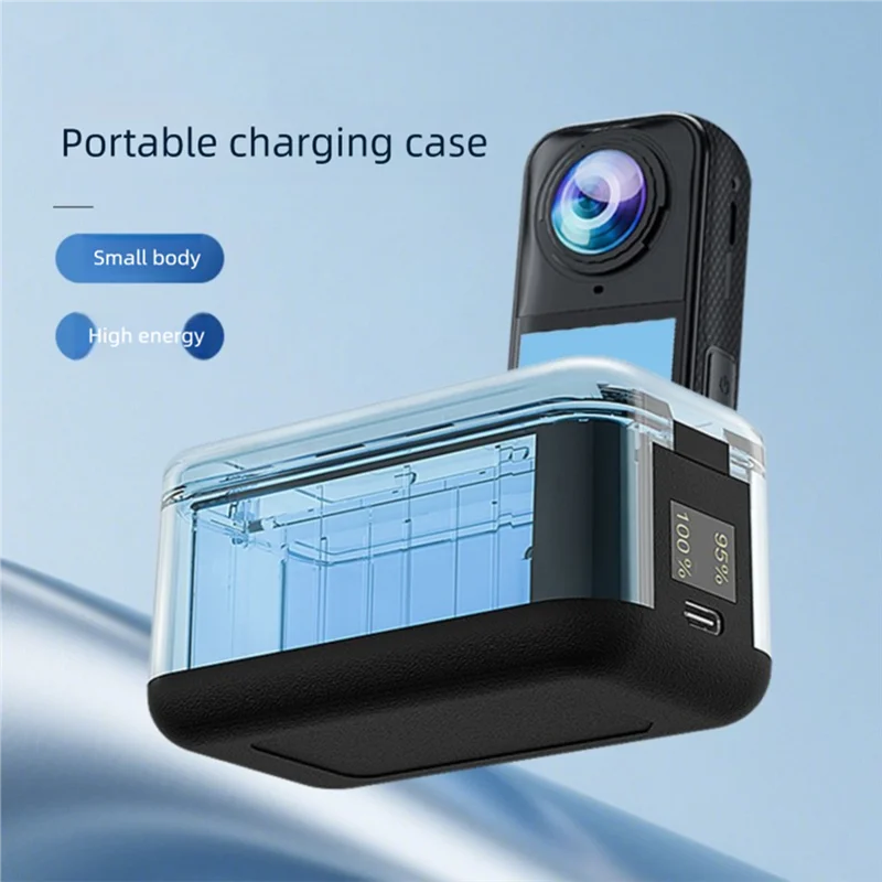 A73E-Portable Storage Box With Fast Charging Charger Digital Display Dual Charging Battery Box For Insta360 X5