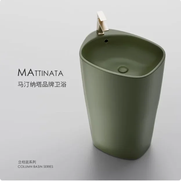 Creative wash basin small apartment ceramic column basin balcony column basin