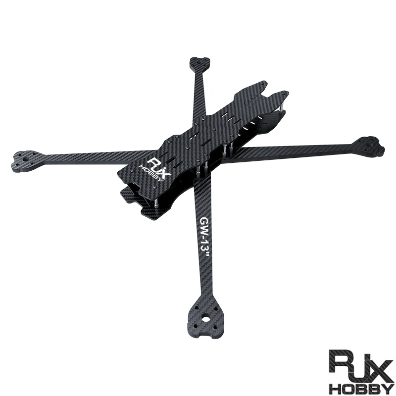 

RJXHOBBY GW-13inch 525mm with 8mm Arm Quadcopter T300 Carbon Fiber Drone Frame kit For Long Range RC DIY FPV Racing Drone