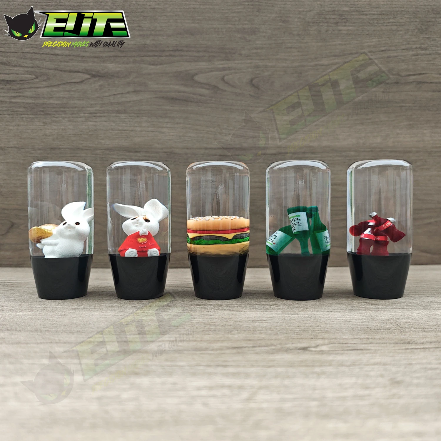 JDM Universal 10CM Acrylic Transparent Gear Shift Knob Cute Rabbit Cans Style Lever Change Knob Shifter