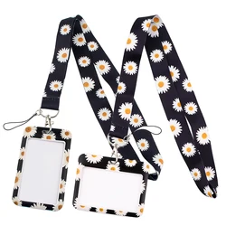 Credential holder New Fashion little Daisy Lanyard Id Badge Holder Keychain ID Card Pass Gym Mobile Badge Key Holder Key Rings